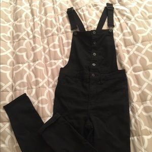H&M Black Skinny Leg Overalls
